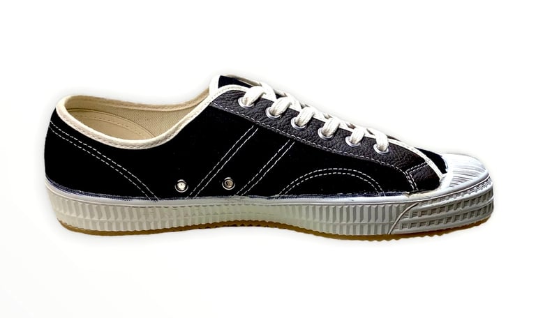 VEGANCRAFT vintage lo top black canvas sneaker shoes made in Slovakia Image 4