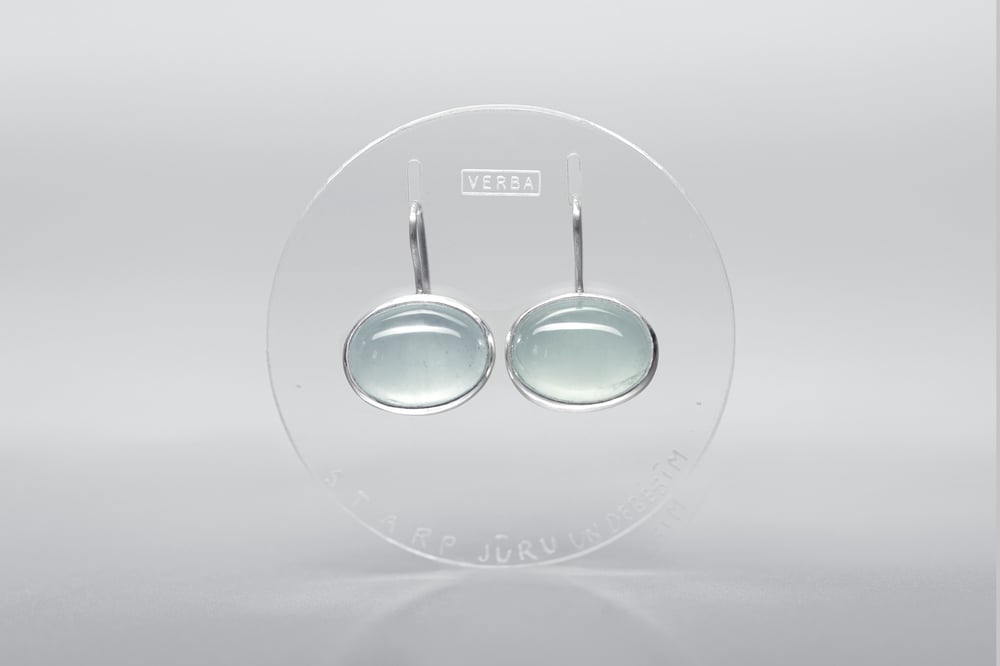 Image of ''Between the sea and the sky'' silver earrings with aquamarines · INTER MARE ET CAELUM ·