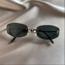 Image 1 of Chanel Black And Silver 90s Rimless Sunglasses 