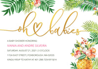 Tropical Oh Babies Show Invitation