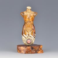 Image 1 of XXL. Peachy Keen Goddess - Flamework Glass Sculpture Bead