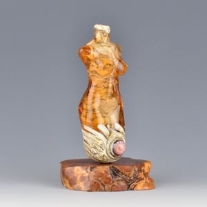 Image of XXL. Peachy Keen Goddess - Flamework Glass Sculpture Bead