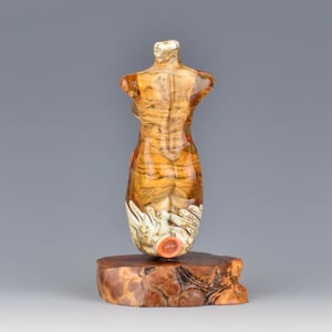 Image of XXL. Peachy Keen Goddess - Flamework Glass Sculpture Bead