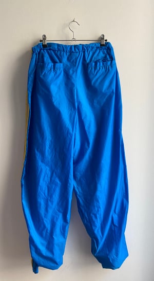 blue nylon sweats with cotton lining 