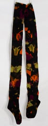 Reverse Dye Halloween Colors Black Thigh Socks