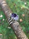 Amethyst Chunky Crosshatch 3 Band Ring (#1002)