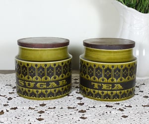 Image of Vintage Hornsea Tea and Sugar Jars