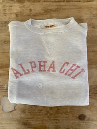 Image 1 of ALPHA CHI Rare 40s Vintage Sport Shirt brand Double-V Sweatshirt 