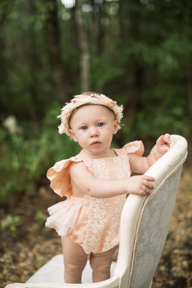 Joy Marie Clothing Peach flutter romper