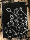 Poppies - 10,4x14,7 cm, linoprint on premium cotton paper