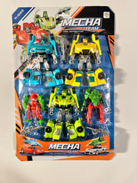 Image 1 of Mecha Team Figurines Toy Set |Backpack| Bubble Stick