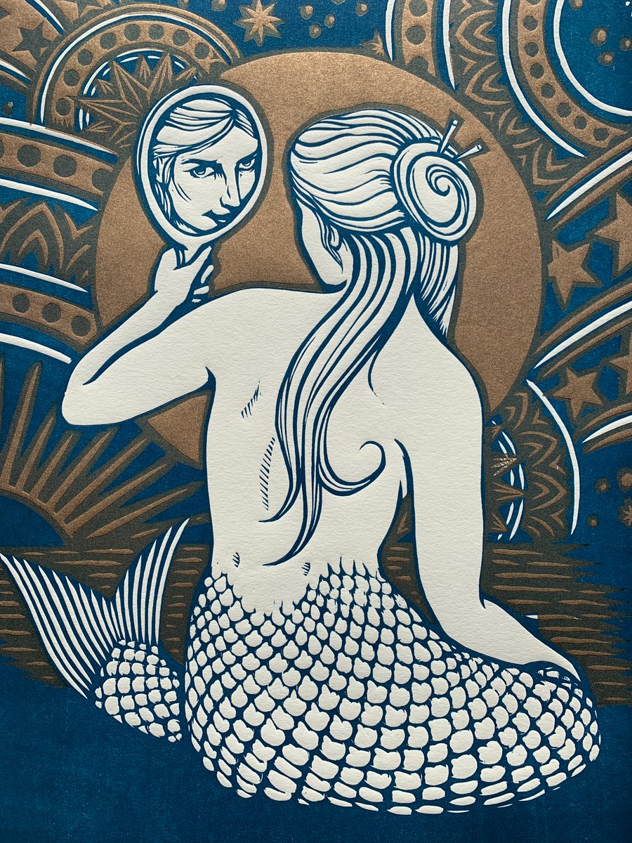 Multi Queen Of The Sea - Male Mermaid Cotton Fabric - 810071694042