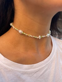 Image 2 of Glass and pearl assorted bead necklace 
