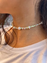 Image 3 of Glass and pearl assorted bead necklace 