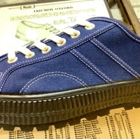 Image 3 of VEGANCRAFT hiker blue canvas sneaker shoes made in Slovakia 