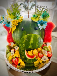 Image 1 of Hand Carved Watermelon Elephant