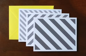 Image of Grey Striped Notecards