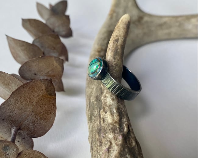Monarch Opal Birch Ring