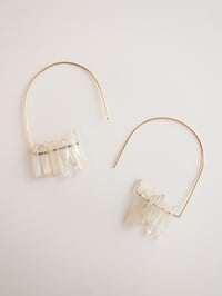 Image 1 of Quartz point crystal arc earrings QPAE-103
