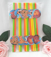 Image 2 of 6 Lion King Party Straws,Lion King Drinking Straws,Lion King Table Decor