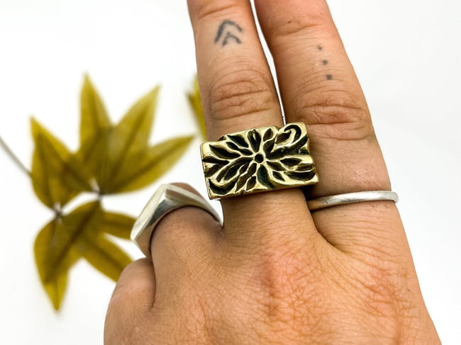 Brass Fleur ring