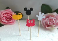  8 Mickey Mouse Cupcake Picks,Mickey Mouse Food Picks,Mickey Mouse Cake Picks,Mickey Table Decor 