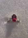 Rubellite Tourmaline Crosshatch Single Band Ring (#1033)