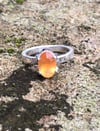 Carnelian Crosshatch Single Band Ring (#1036)