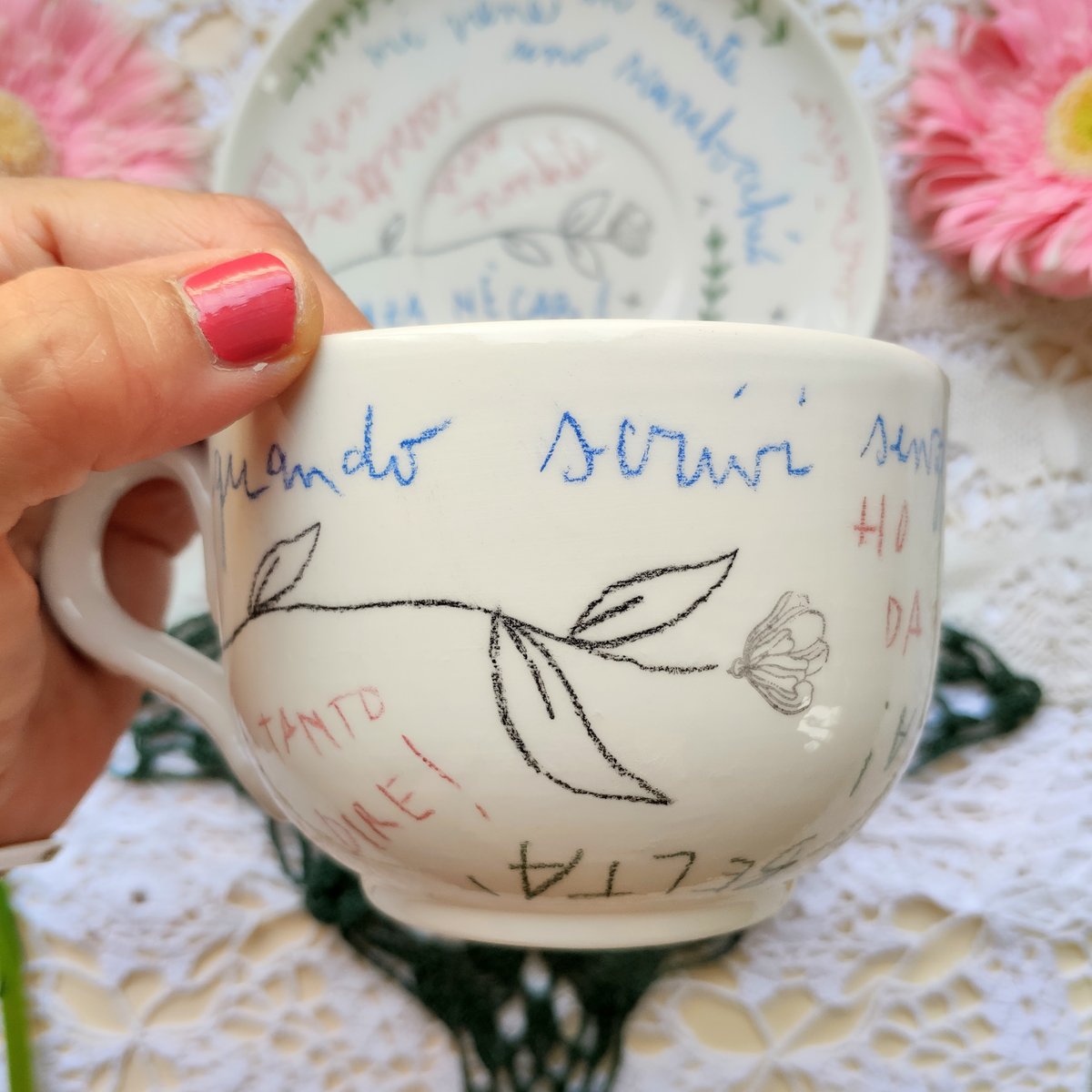 TAZZA TÈ + PIATTO - SCARABOCCHIA