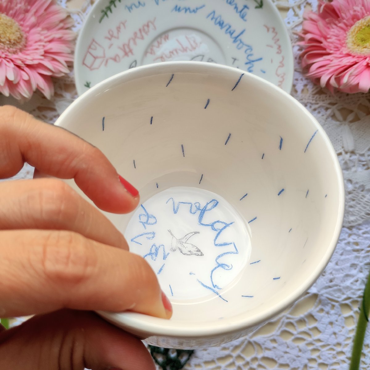 TAZZA TÈ + PIATTO - SCARABOCCHIA