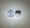 White Sapphire (lab created) Chunky Stud Earrings (#1043)