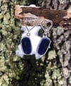 Lapis with Heart Post Earrings (#1052)