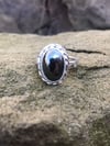 Hematite Crosshatch Single Band Rope Ring (#1059)
