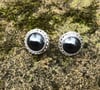 Hematite Round Rope Post Earrings (#1099)