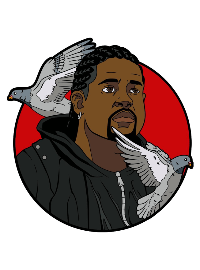Image of Ghost Dog (Pin & Sticker) by Anthony Respect