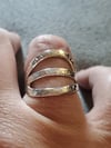 Crosshatch Oval Triple Band Ring