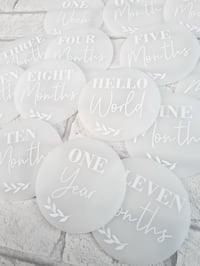 Image 3 of Frosted Acrylic Baby Milestone Discs