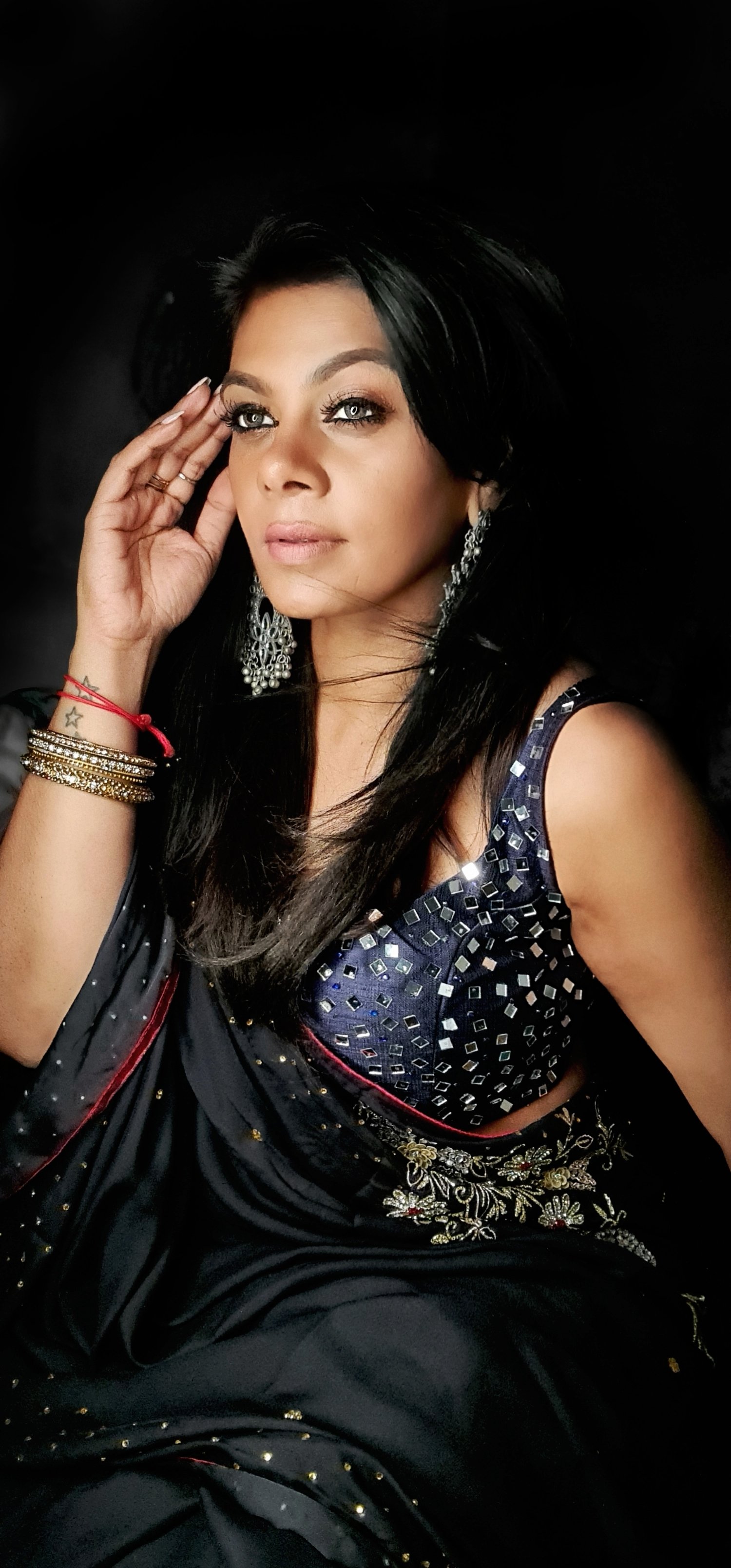 Image of NAVY BLUE EVENING WEAR OUTFIT 