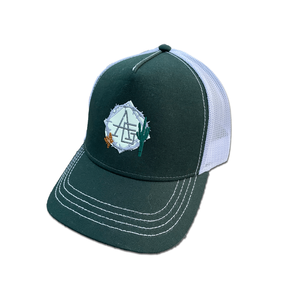 Image of Glow in the dark green bottle cactus trucker hat