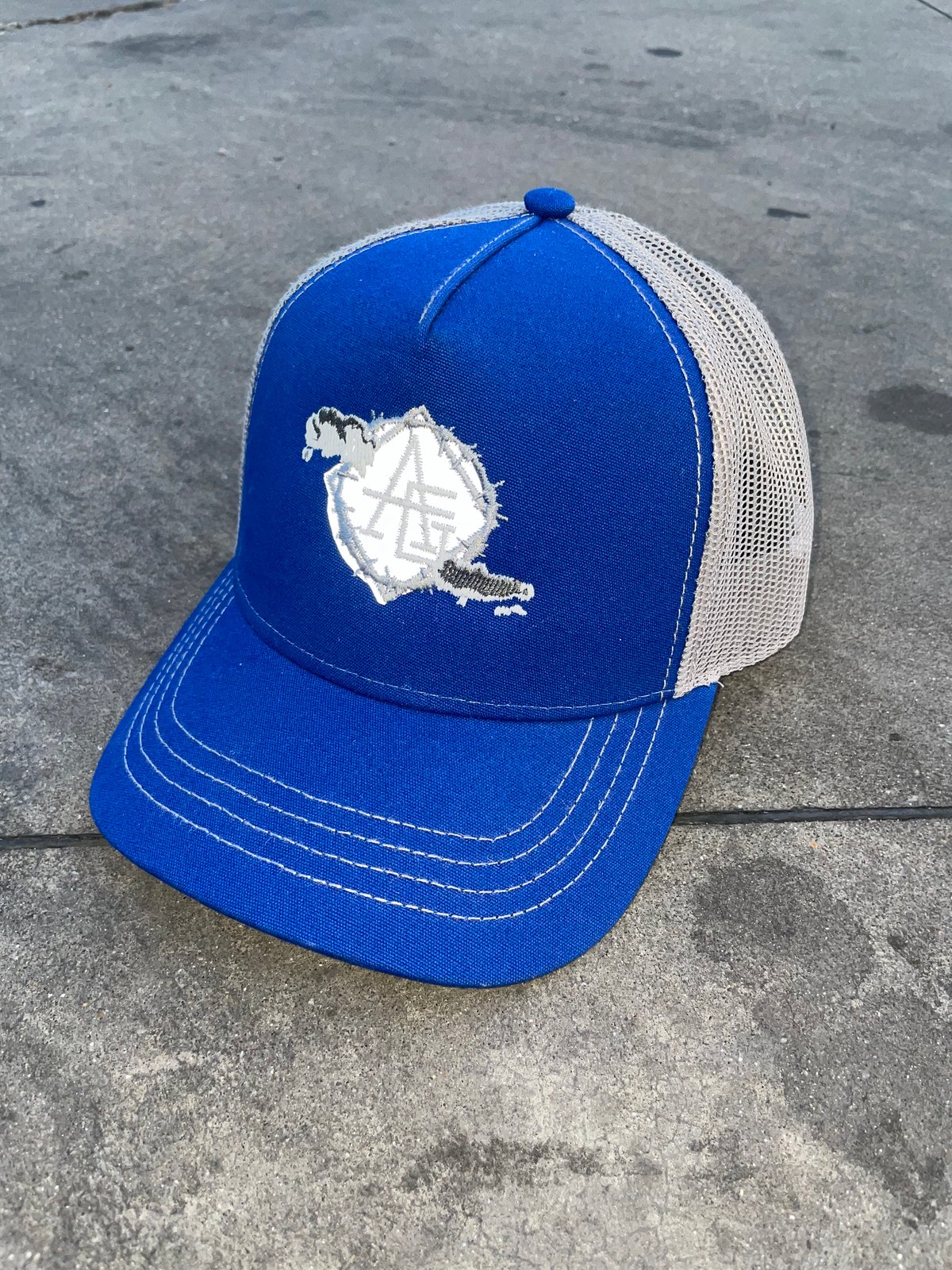 Image of Reflective & glow in the dark Royal blue trucker hat