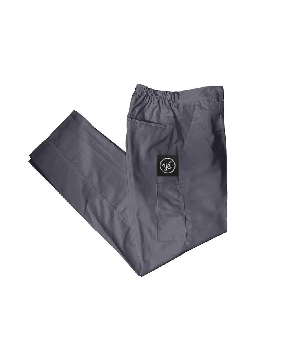 EMBROIDED GREY CHINO