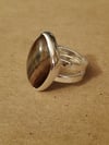 Tiger's Eye Crosshatch Double Band Ring (#1016)