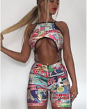 Comic print Cycle Shorts WAS 28.99 NOW 22.00
