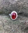 Carnelian Crosshatch Single Band Ring (#1080)