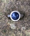 Sodalite Crosshatch Single Band Rope Ring (#1102)
