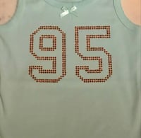 Image 2 of 95 Tank Top - Turquoise with Orange Swarovski Crystals 