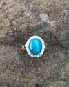 Persian Turquoise Crosshatch Single Band Rope Ring (#1110)