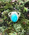 Amazonite Crosshatch Single Band Rope Ring (#1132)