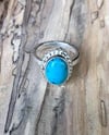 Turquoise Crosshatch Single Band Ring (#1133)