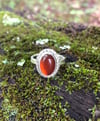 Carnelian Crosshatch Single Band Oval Rope Ring (#1140)